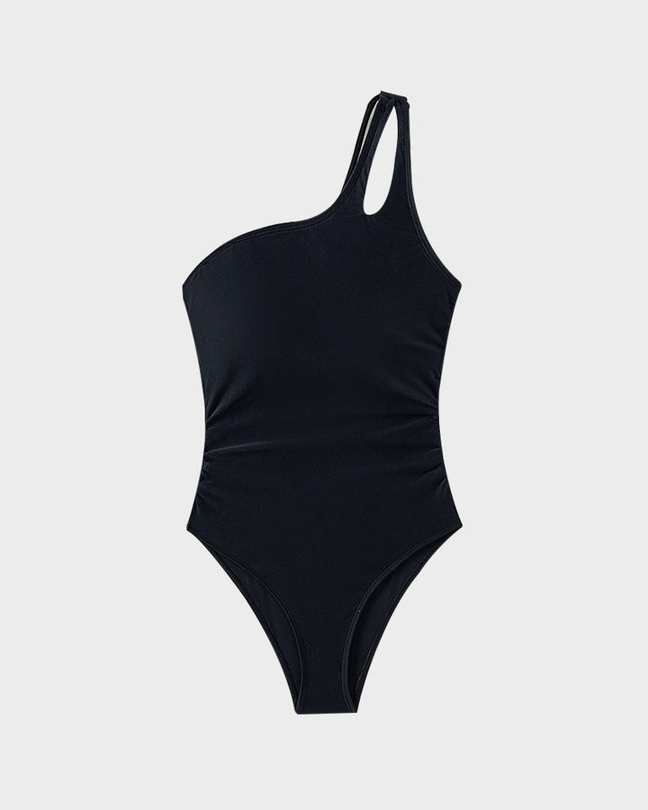 One Shoulder Tummy Control Swimsuit For Women