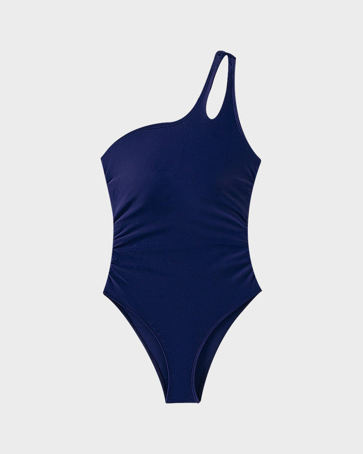 One Shoulder Tummy Control Swimsuit For Women
