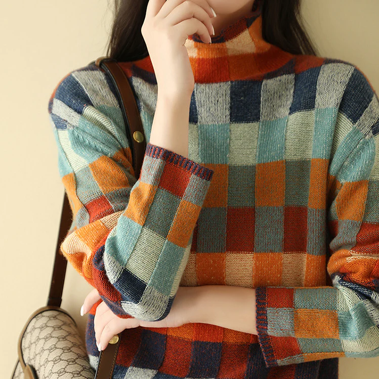 Stella™ - Oversized Couture Patchwork Rollkragen - Modefluss