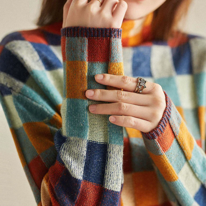 Stella™ - Oversized Couture Patchwork Rollkragen - Modefluss