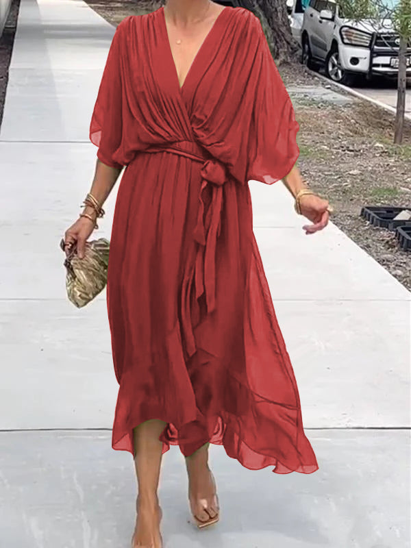 Erika™ - Elegantes Kleid mit V-Ausschnitt