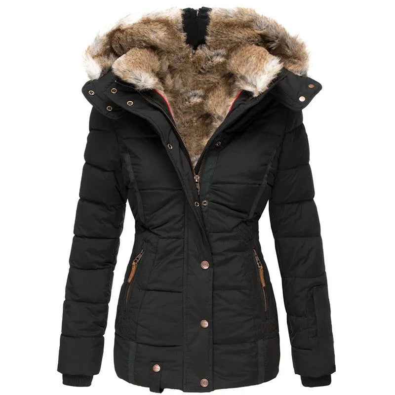 Carla™ - Bequeme warme Winterjacke mit Fell - Modefluss