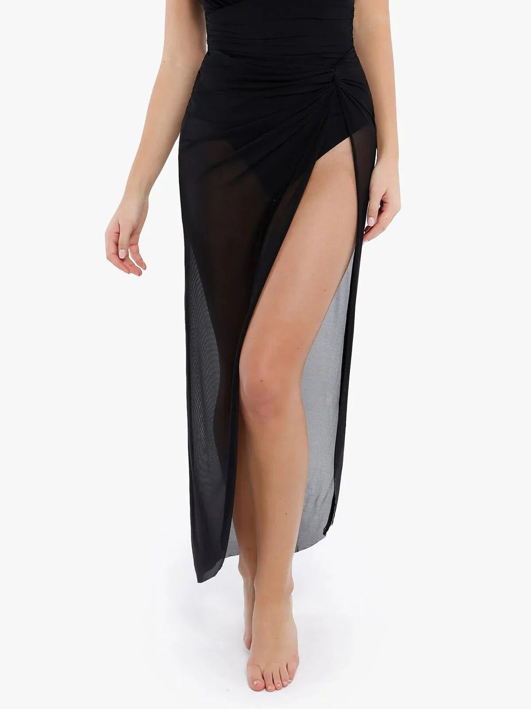 Bias Twist Mesh Sarong Coverup - Modefluss