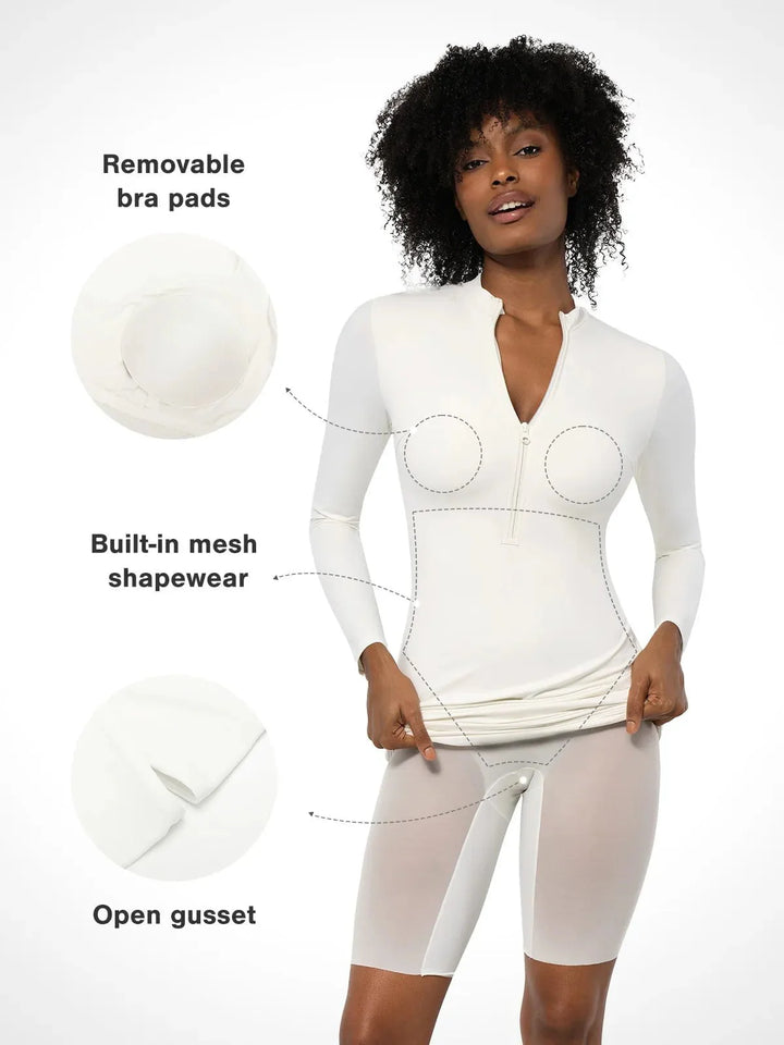 Redtag Thermal Shapewear Long Sleeve Mock Neck Midi Dress - Modefluss