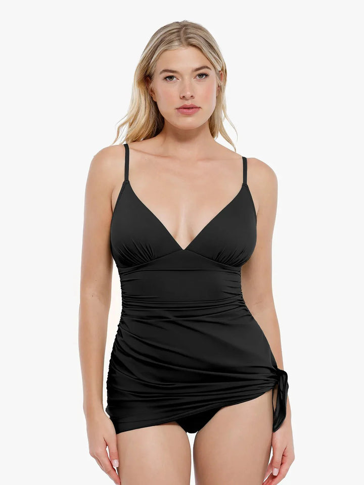 Maillot de bain une pièce convertible froncé Shapewear