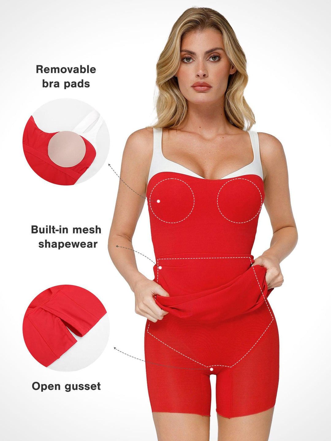 Shapewear Contrast Trim Built-In Sculpting Maxi Dress - Modefluss