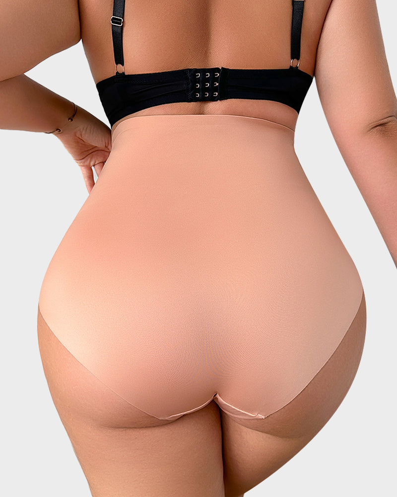 High-Rise Lace-Trim Tummy Control Shaping Brief Panty