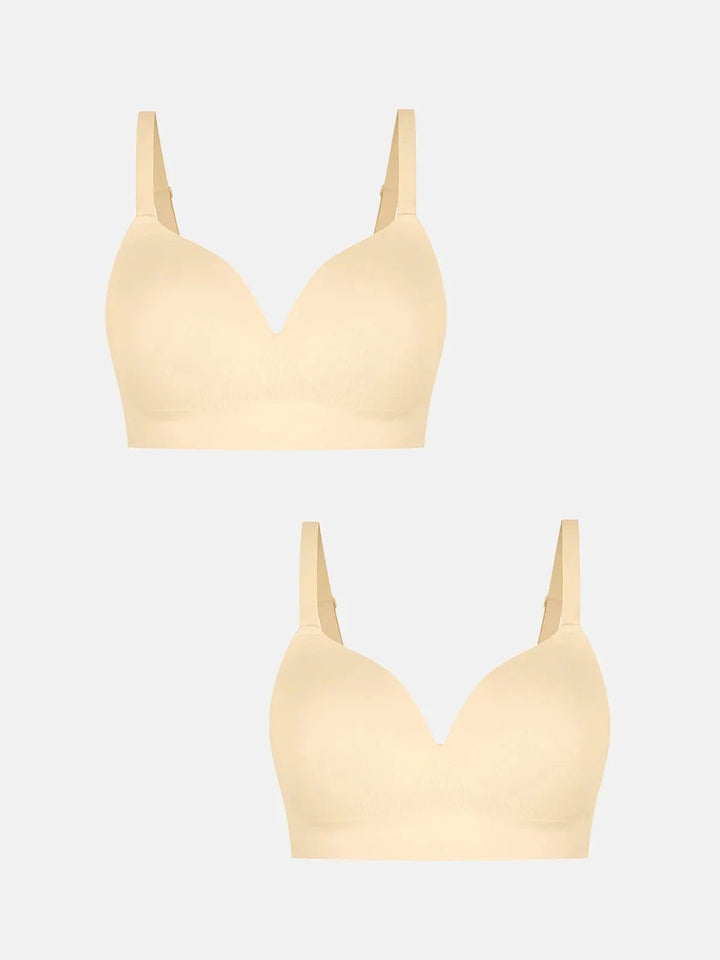 2-Pack ContourLift™ Seamless Wireless Shaping Push Up Bra Bundle