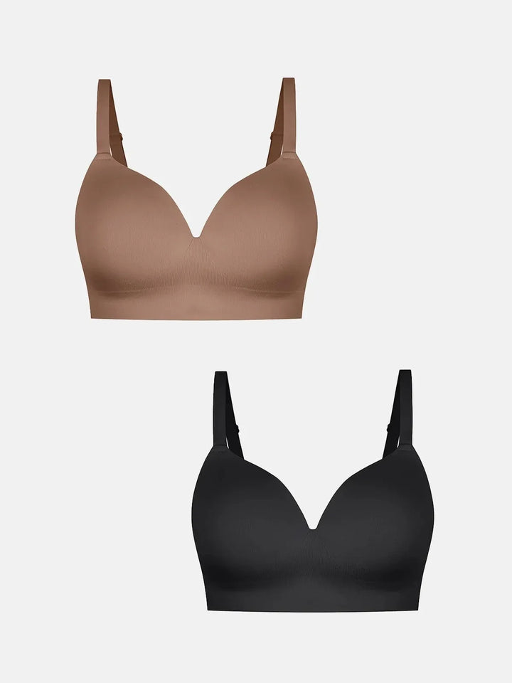 2-Pack ContourLift™ Seamless Wireless Shaping Push Up Bra Bundle