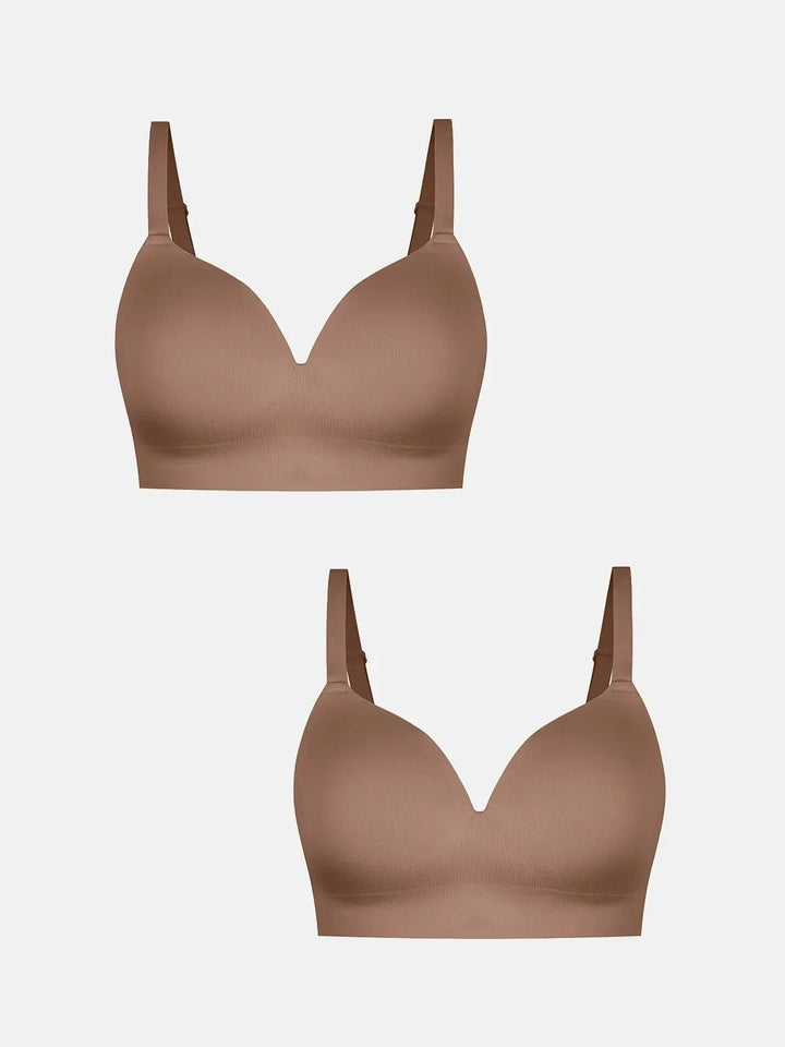 2-Pack ContourLift™ Seamless Wireless Shaping Push Up Bra Bundle