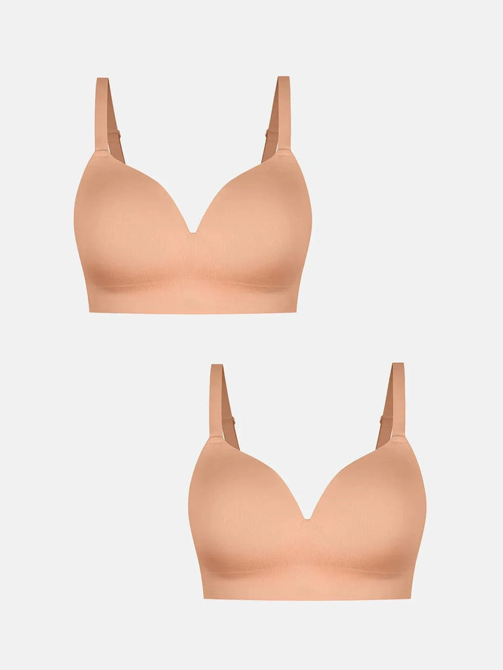 2-Pack ContourLift™ Seamless Wireless Shaping Push Up Bra Bundle