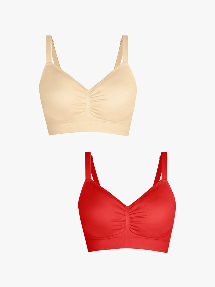 2-Pack Seamless Comfort Removable Pad Everyday Bra Bundle