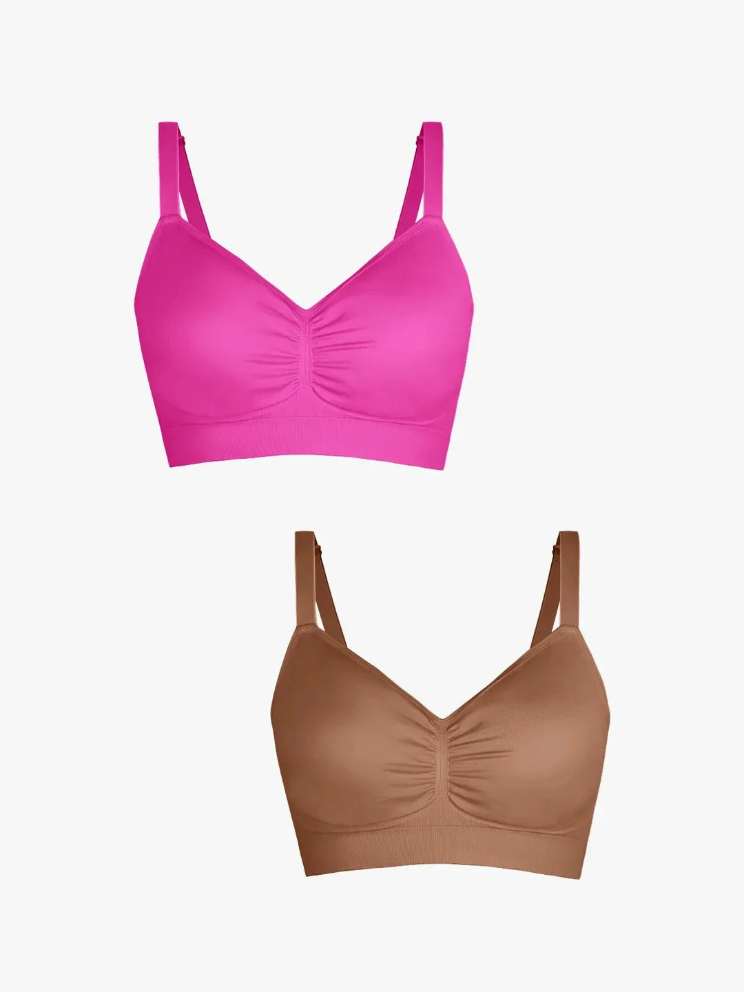 2-Pack Seamless Comfort Removable Pad Everyday Bra Bundle