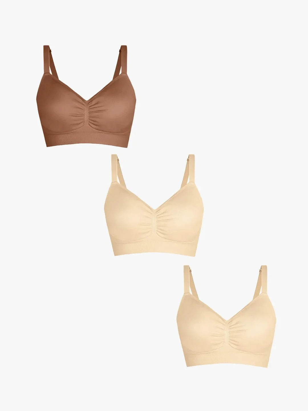 3-Pack Seamless Comfort Removable Pad Everyday Bra Bundle