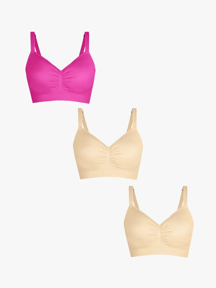 3-Pack Seamless Comfort Removable Pad Everyday Bra Bundle