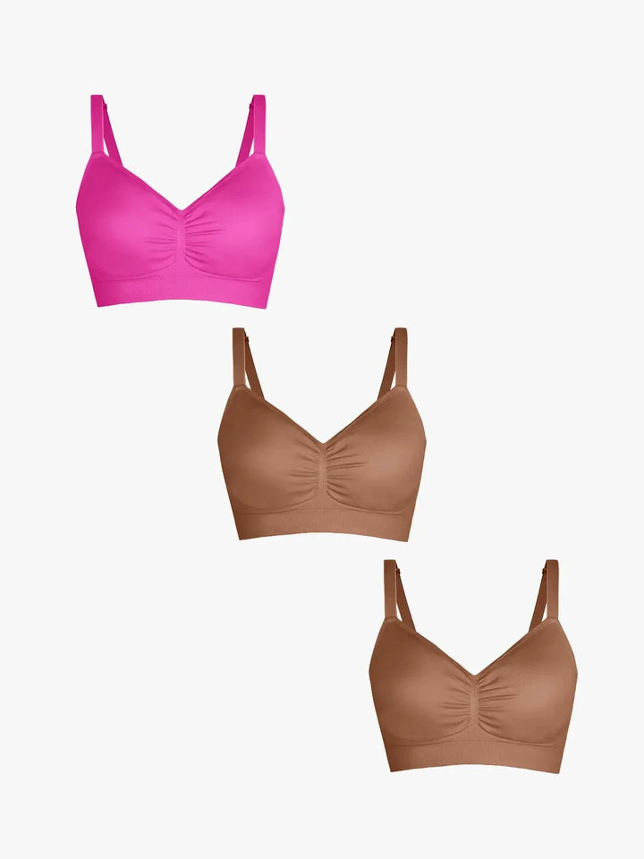 3-Pack Seamless Comfort Removable Pad Everyday Bra Bundle