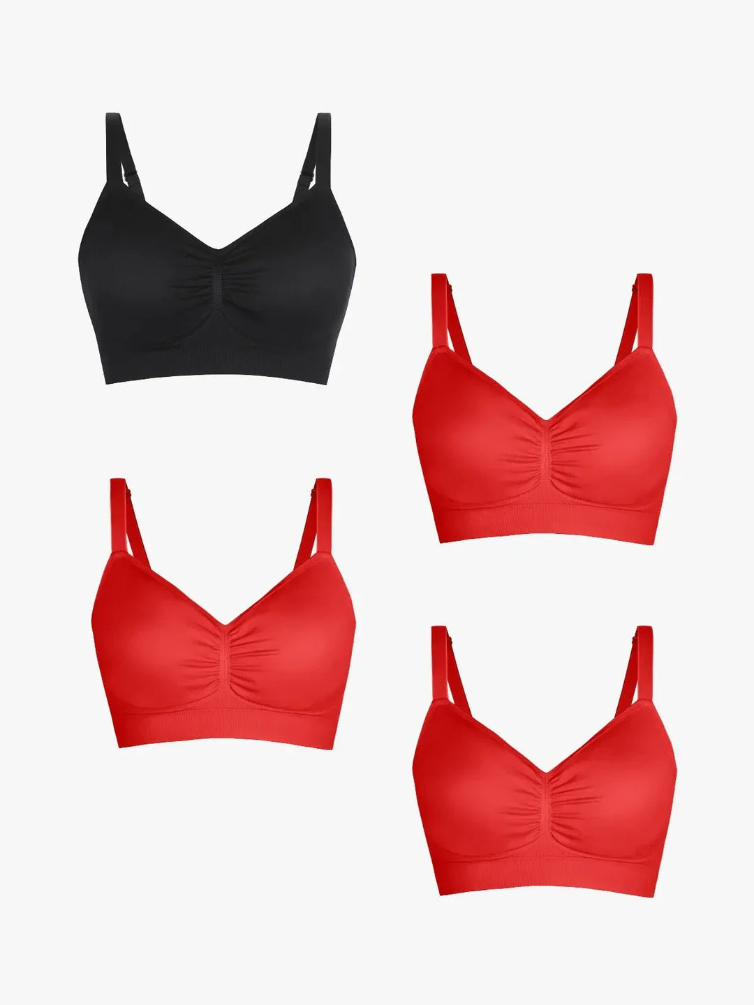 4-Pack Seamless Comfort Removable Pad Everyday Bra Bundle