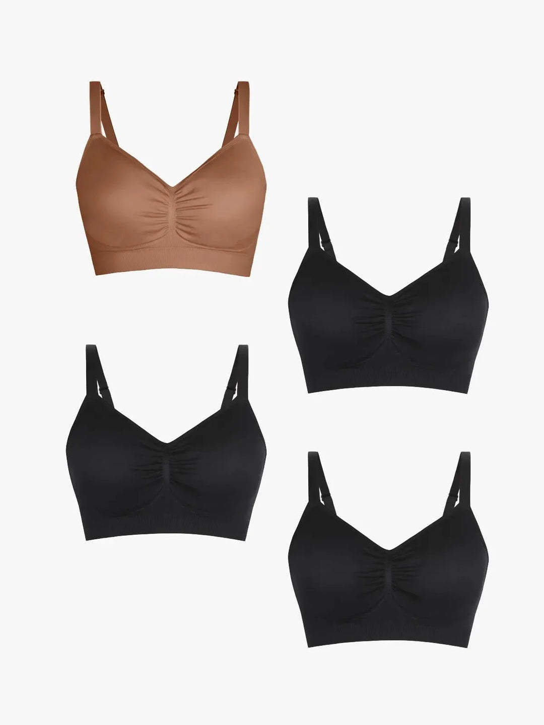 4-Pack Seamless Comfort Removable Pad Everyday Bra Bundle