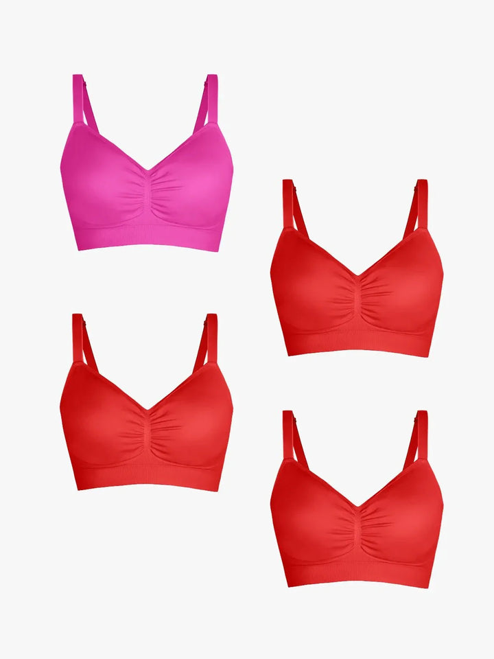 4-Pack Seamless Comfort Removable Pad Everyday Bra Bundle