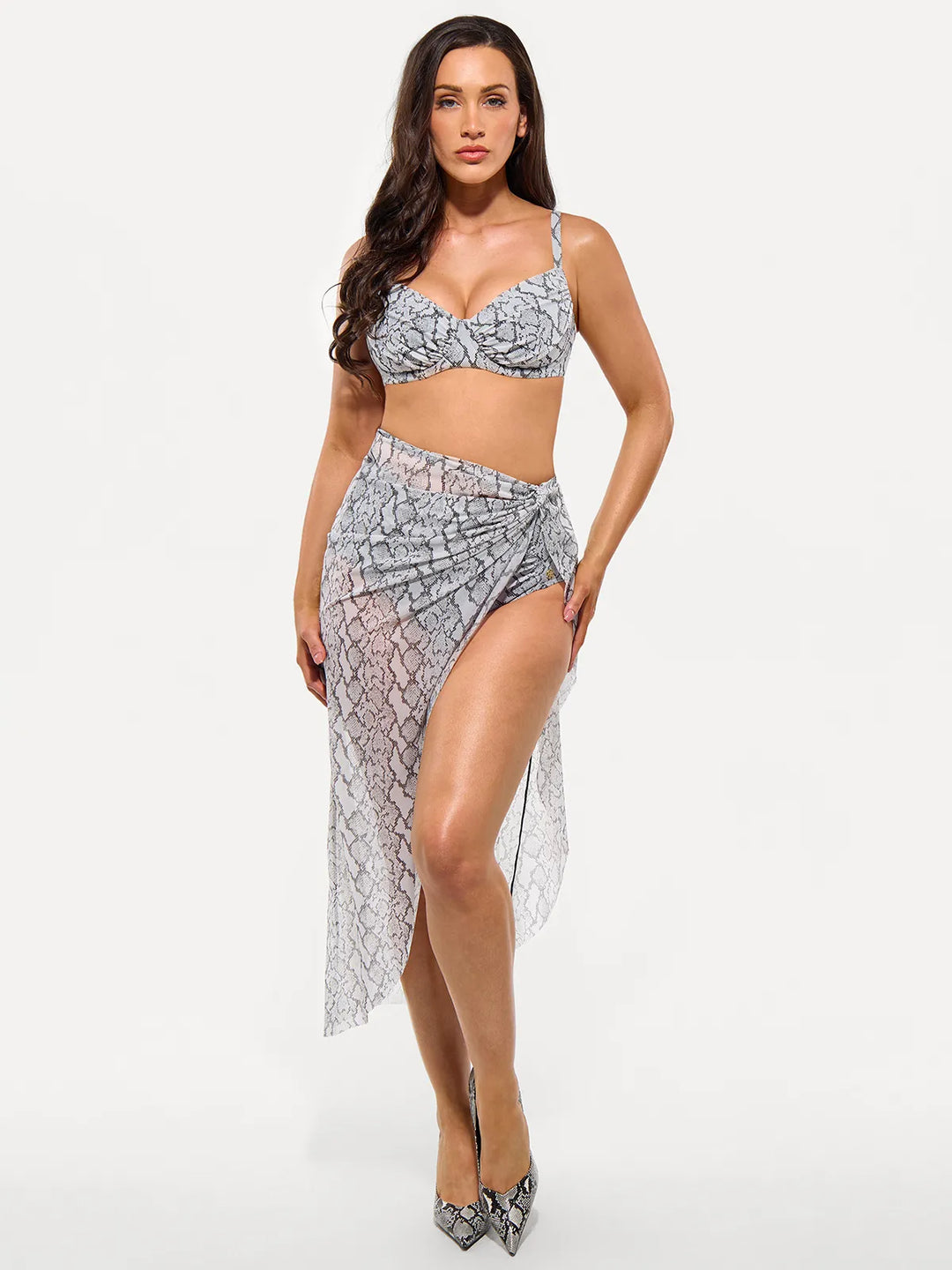 Bias Twist Mesh Sarong Coverup - Modefluss