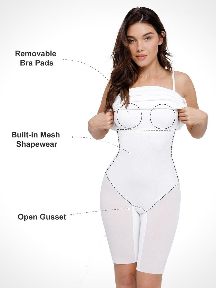 Bluetag Cooling Shapewear Slimming Midi Tube Dress - Modefluss