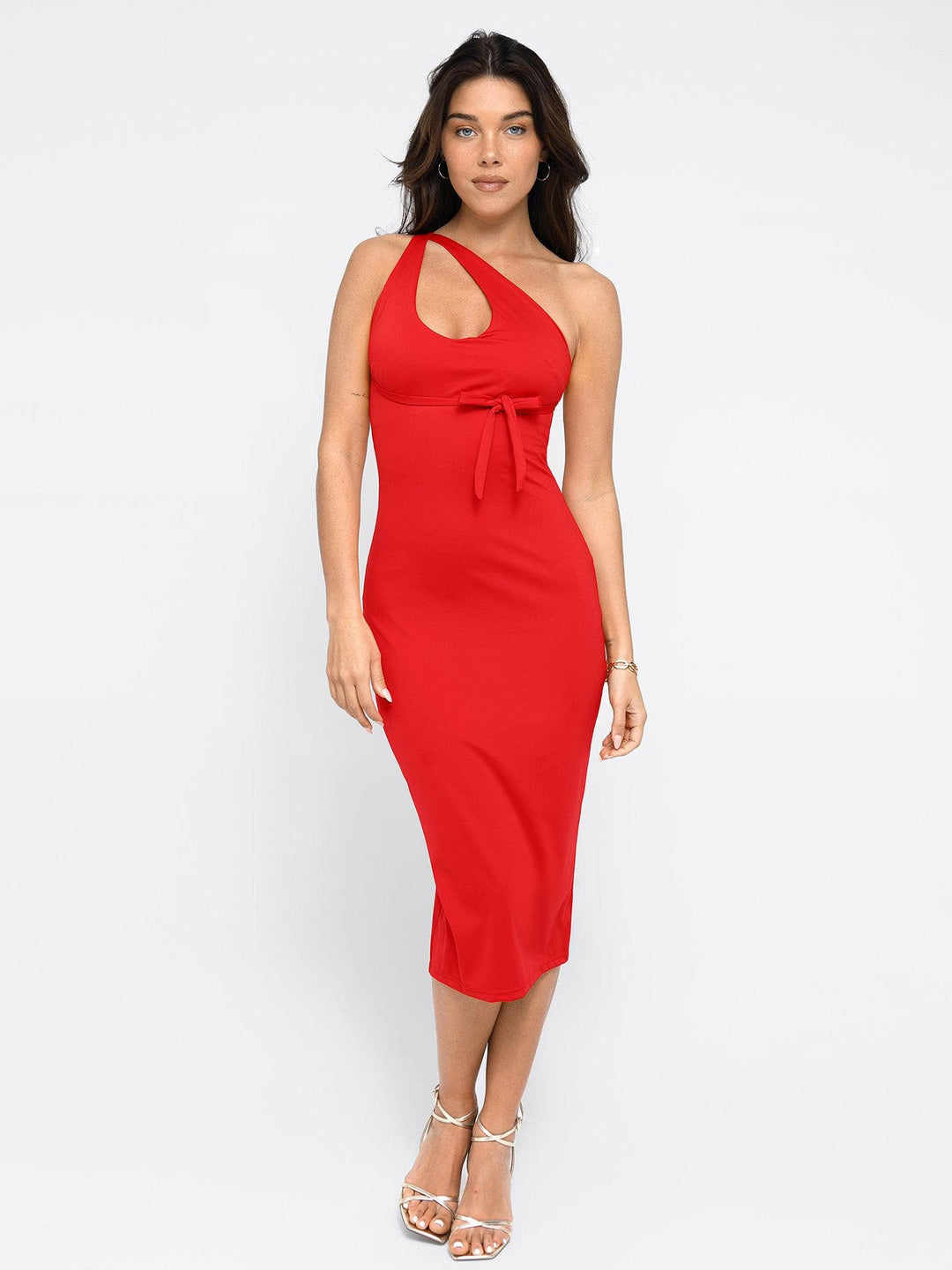 Shapewear Convertible Backless Halter Sculpting Midi Dress - Modefluss