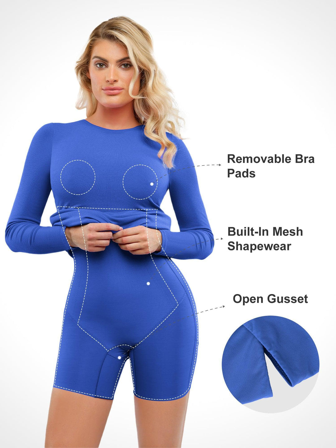 Shapewear Modal Long Sleeve Crew Neck Slimming Midi Dress - Modefluss