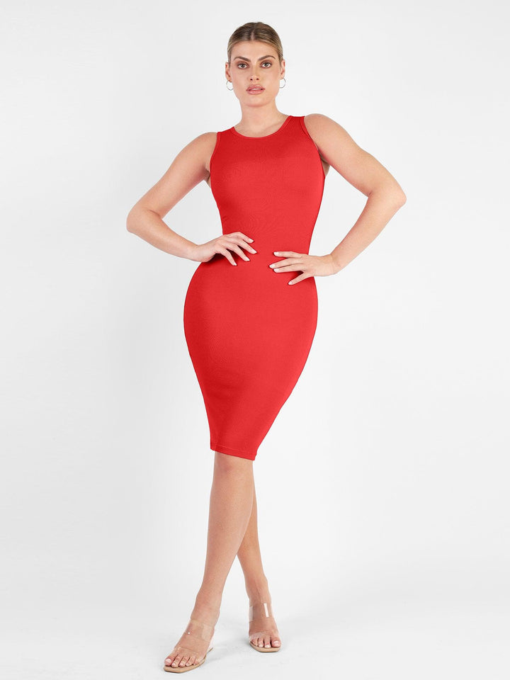 Shapewear Modal Tummy Control Midi Dress - Modefluss