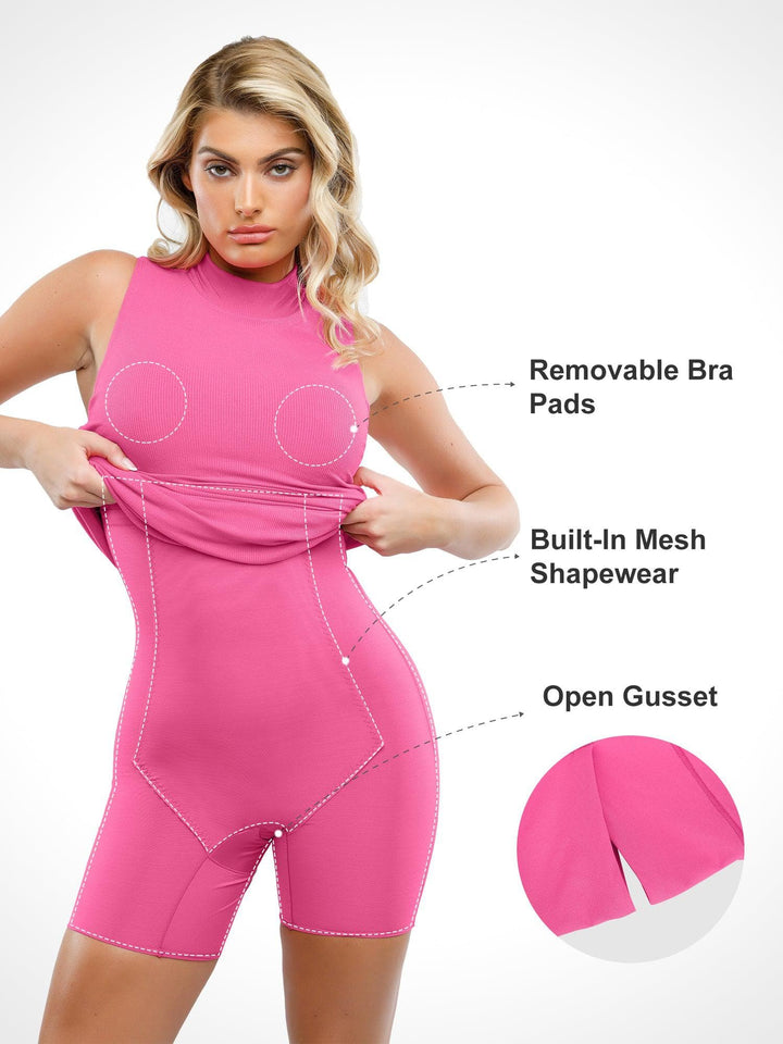 Shapewear Modal Cutaway Mock Neck Slimming Maxi Dress - Modefluss