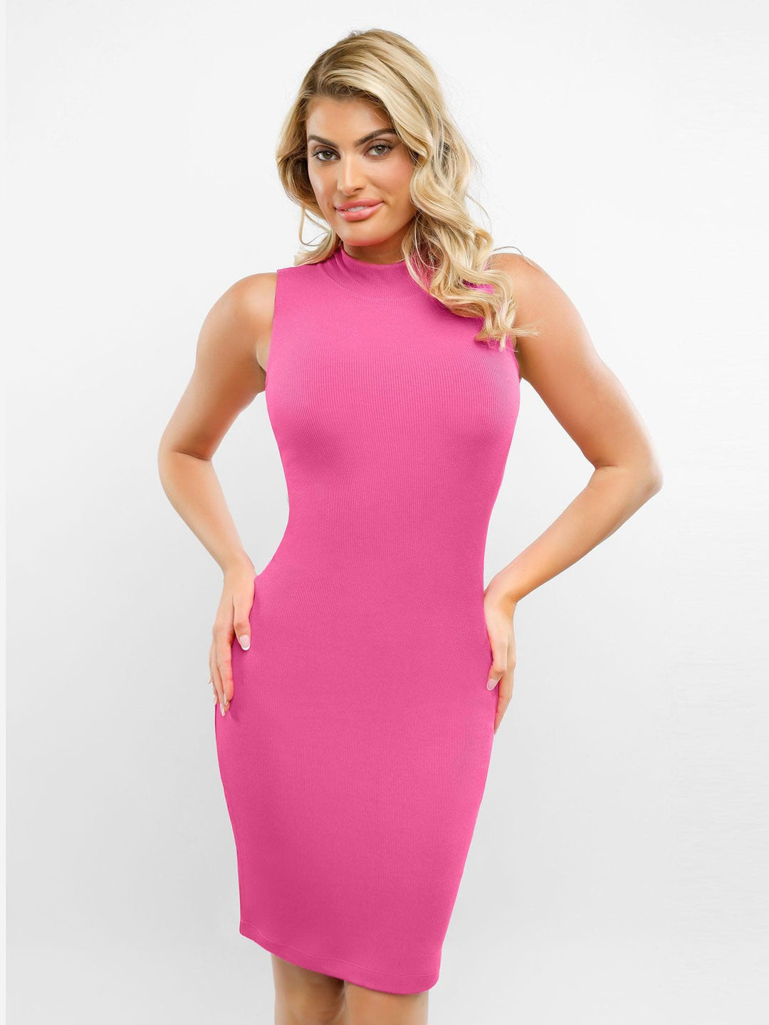 Shapewear Modal Cutaway Mock Neck Slimming Maxi Dress - Modefluss