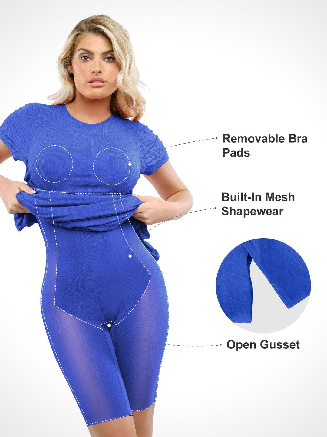 Shapewear Modal Short Sleeve Mock Neck Slimming Maxi Dress - Modefluss