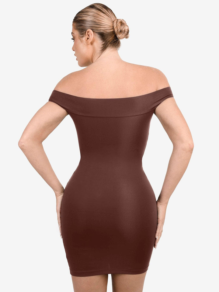Shapewear Off-the-Shoulder Bodycon Mini Dress - Modefluss