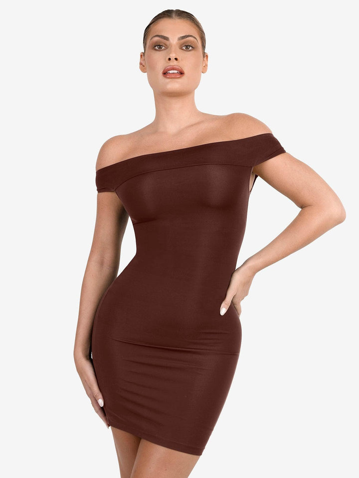 Shapewear Off-the-Shoulder Bodycon Mini Dress - Modefluss
