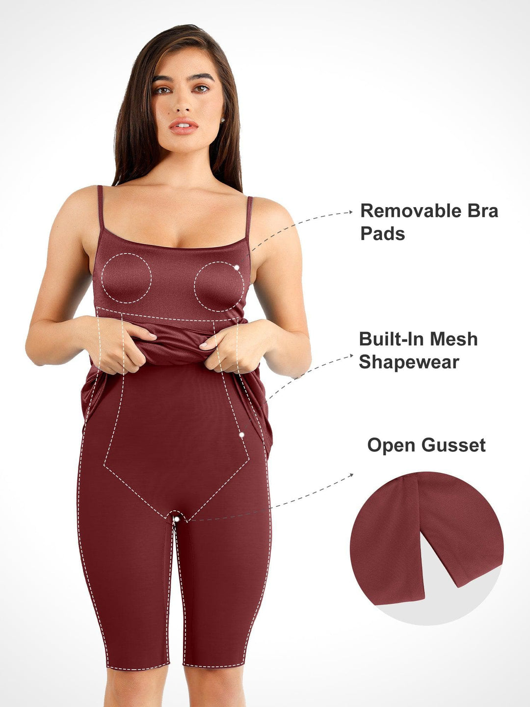 Shapewear Shine Slimming Tummy Control Maxi Slip Dress - Modefluss