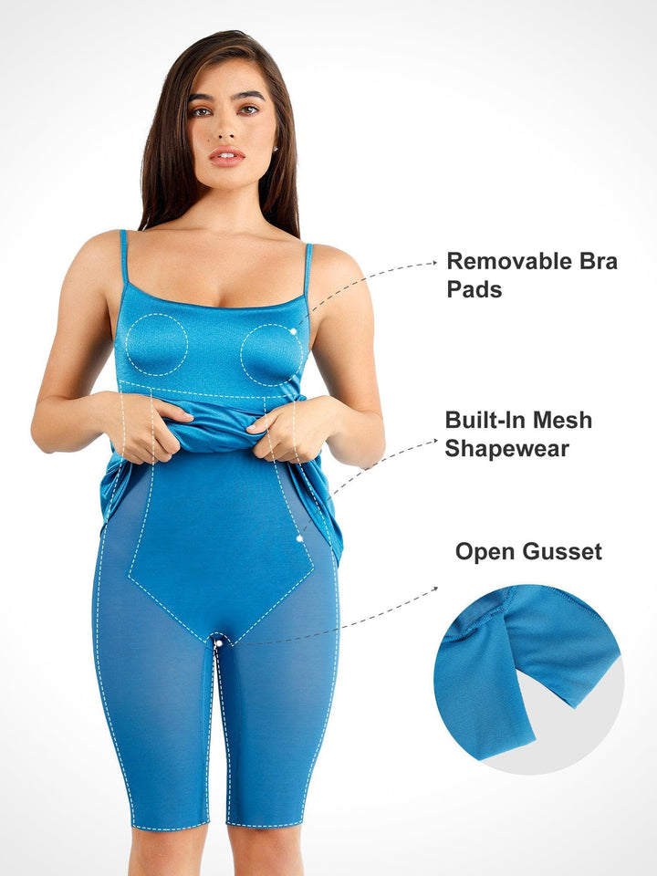 Shapewear Shine Slimming Tummy Control Maxi Slip Dress - Modefluss