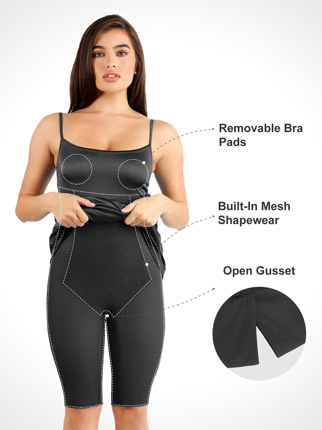 Shapewear Shine Slimming Tummy Control Maxi Slip Dress - Modefluss