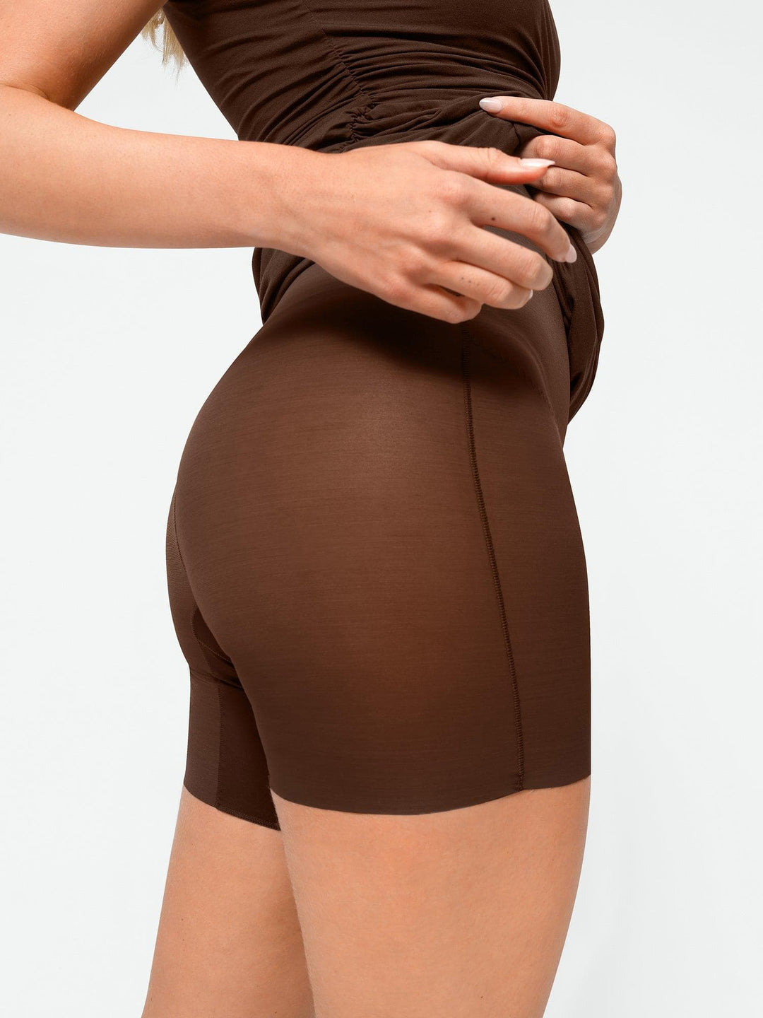 Shapewear Square Neck Sleeveless Ruched Bodycon Mini Dress - Modefluss