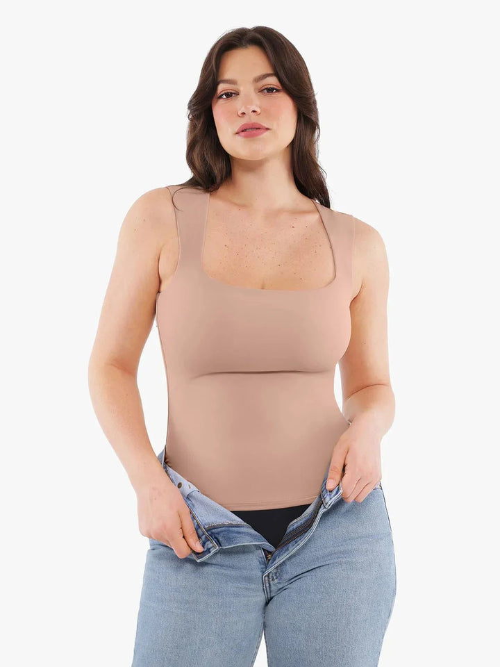 Cloud-Touch Double-Layer Shaping Sleeveless Top - Modefluss