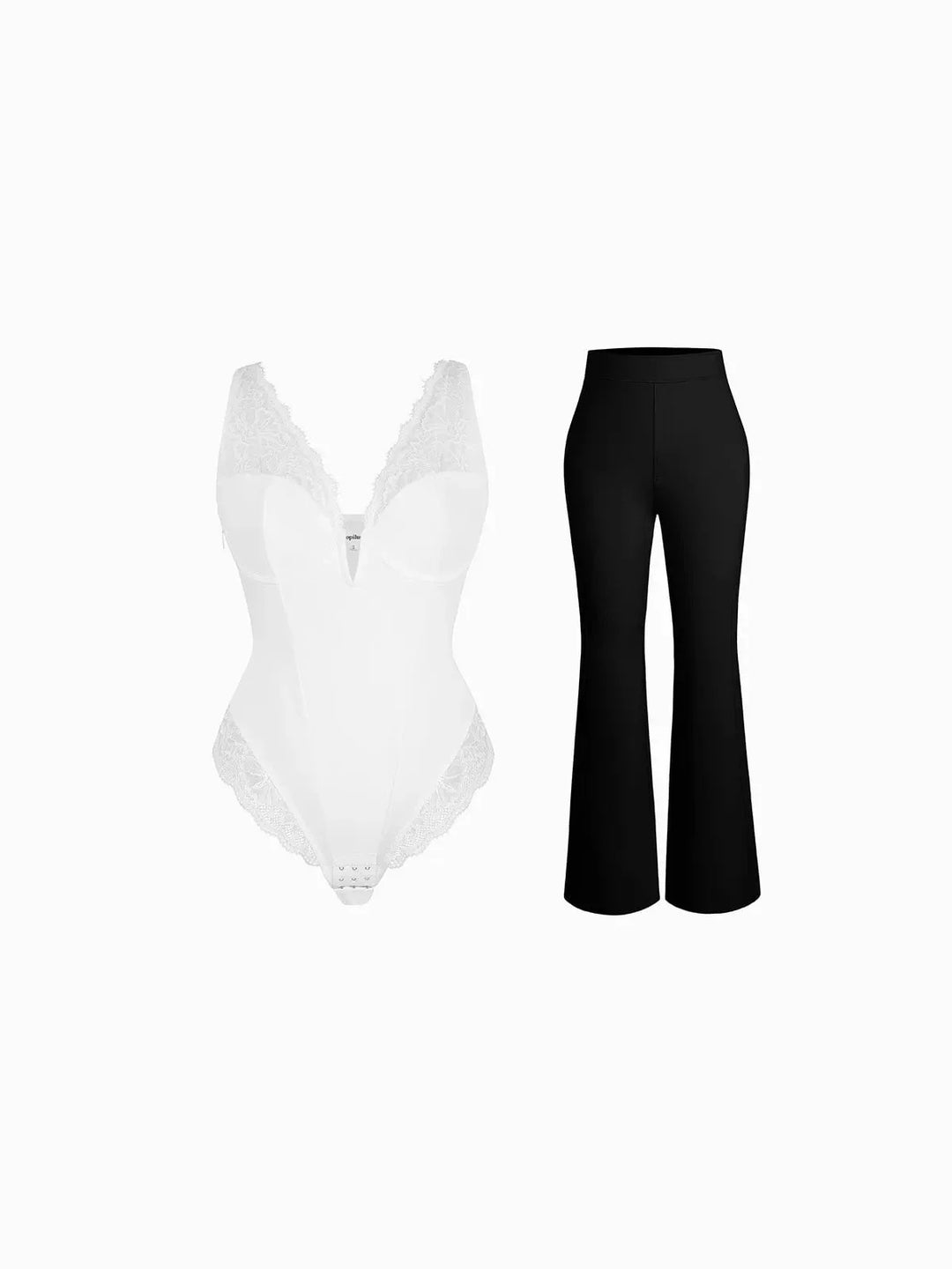 Day To Night Set Tummy Control Bodysuit Built-in Shapewear Pants