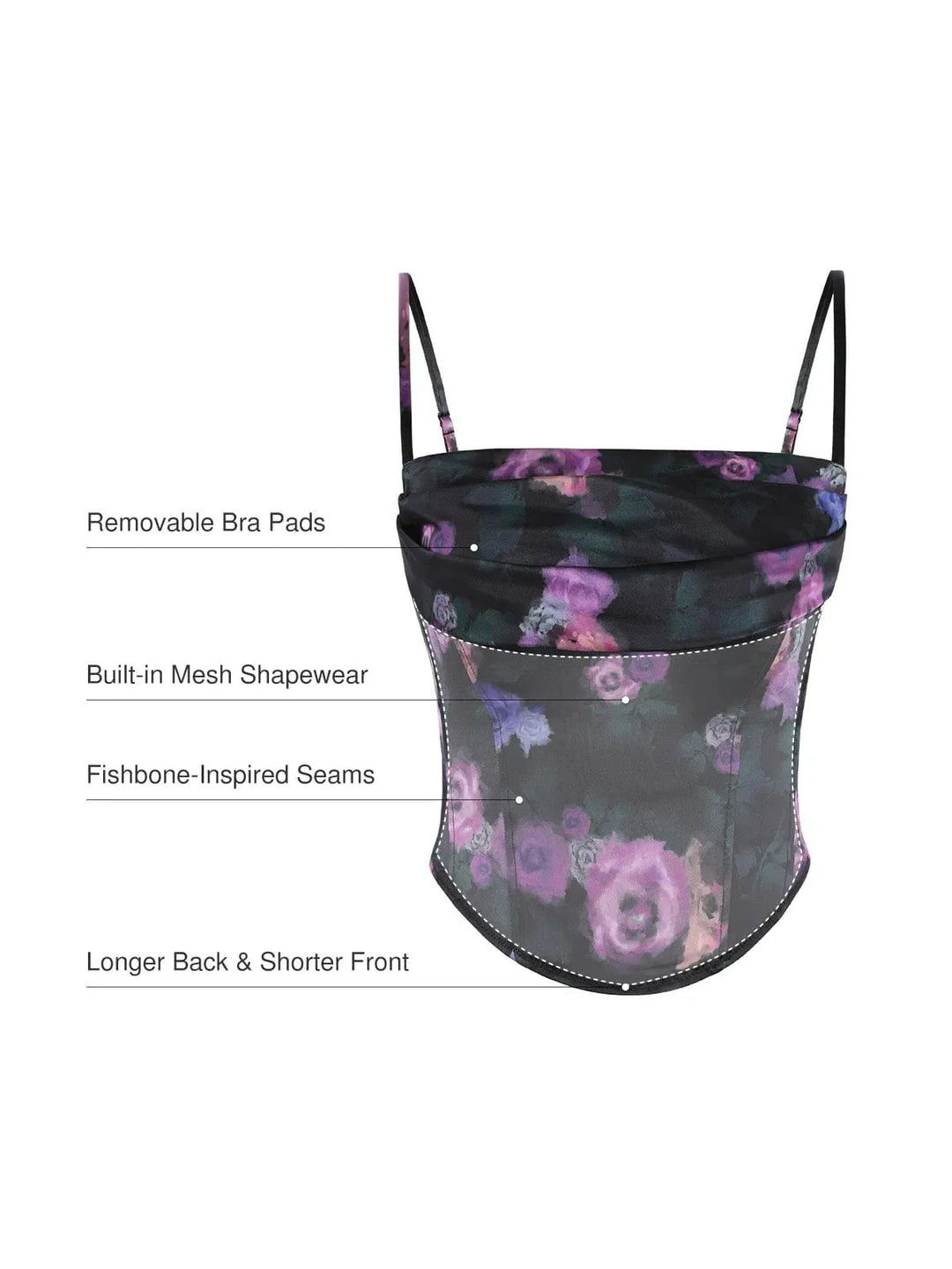 Draped Sculpting Floral-Print Camisole Top - Modefluss