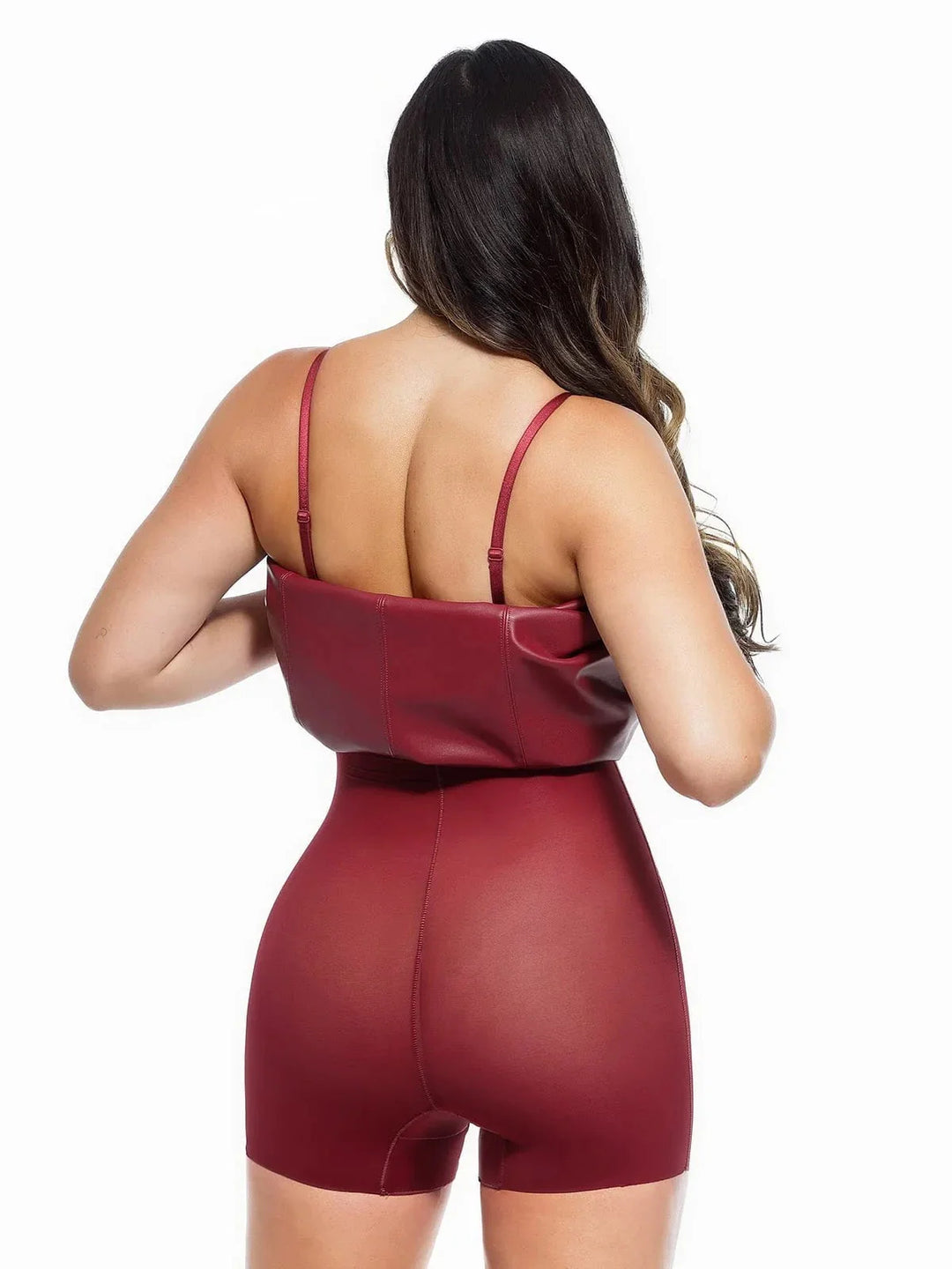 Dual-Wear Sculpting Faux Leather Dress - Modefluss