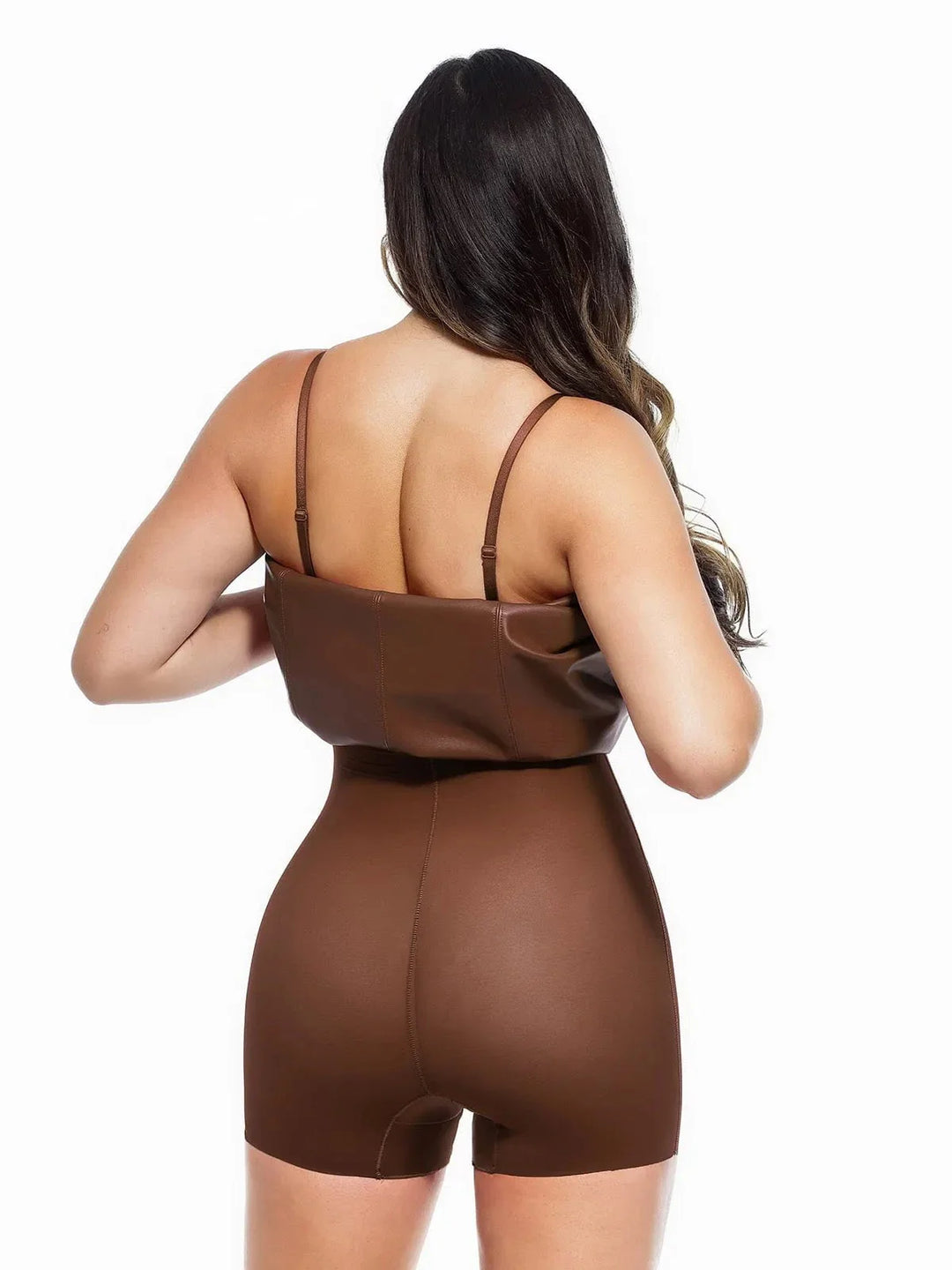 Dual-Wear Sculpting Faux Leather Dress - Modefluss