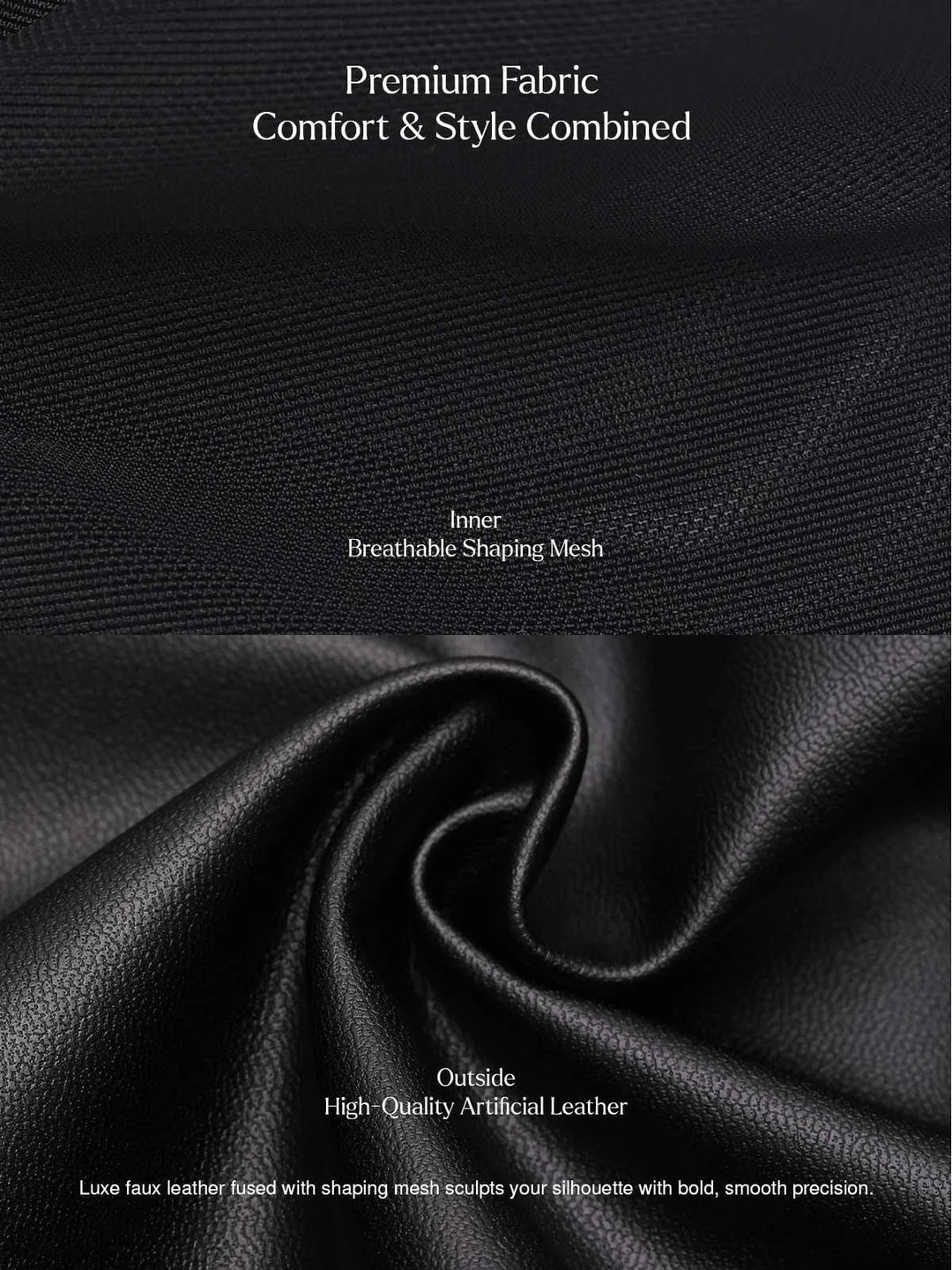 Dual-Wear Sculpting Faux Leather Dress - Modefluss