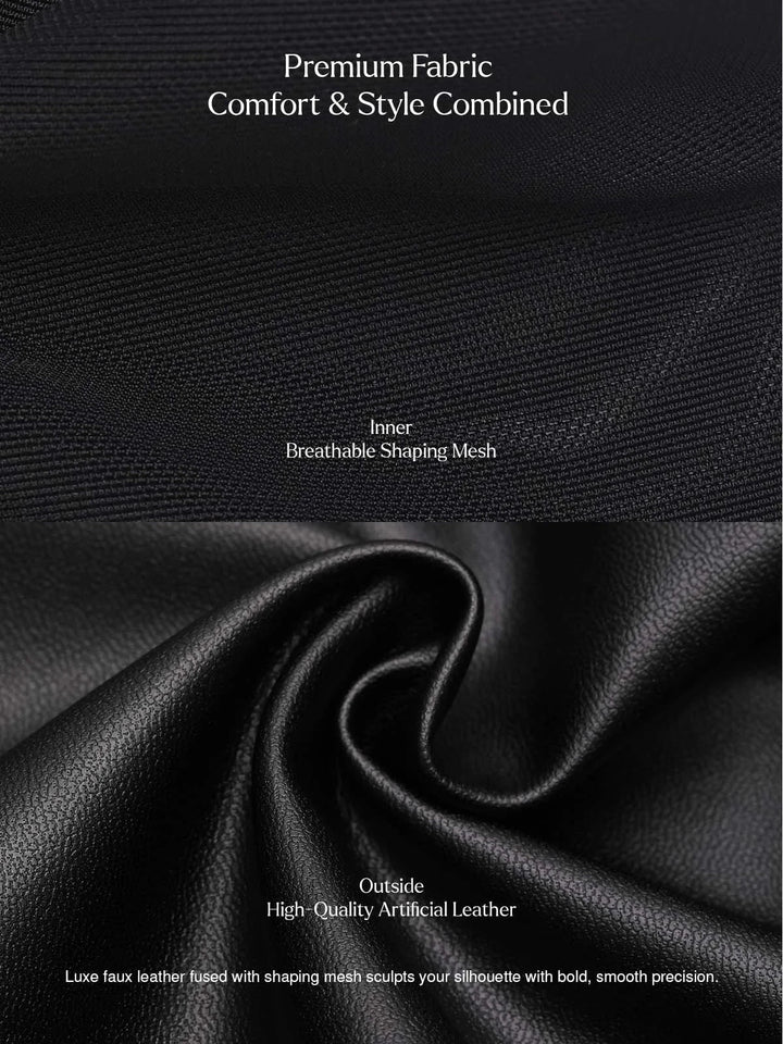 Dual-Wear Sculpting Faux Leather Dress - Modefluss