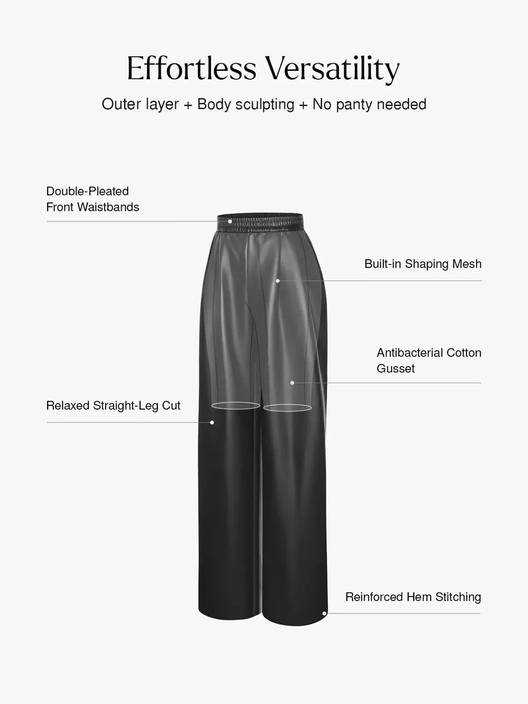 Faux Leather High Waisted Wide Leg Pants - Modefluss