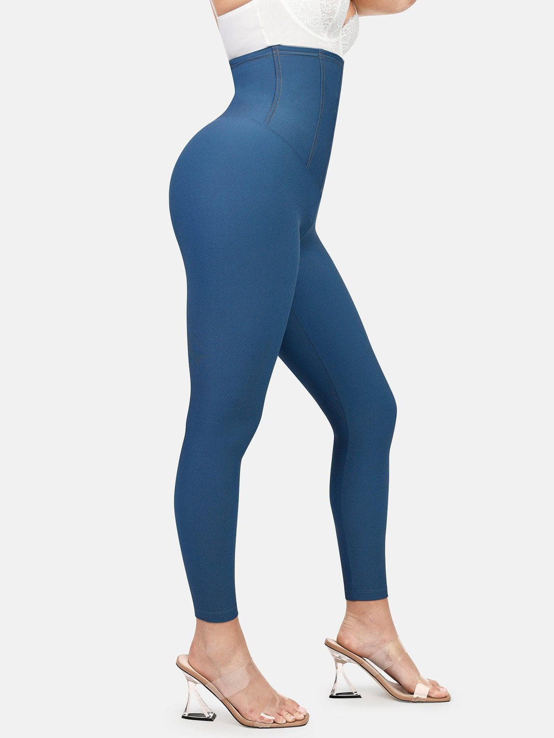 Shapewear High-Waist Tummy Control Denim Leggings - Modefluss