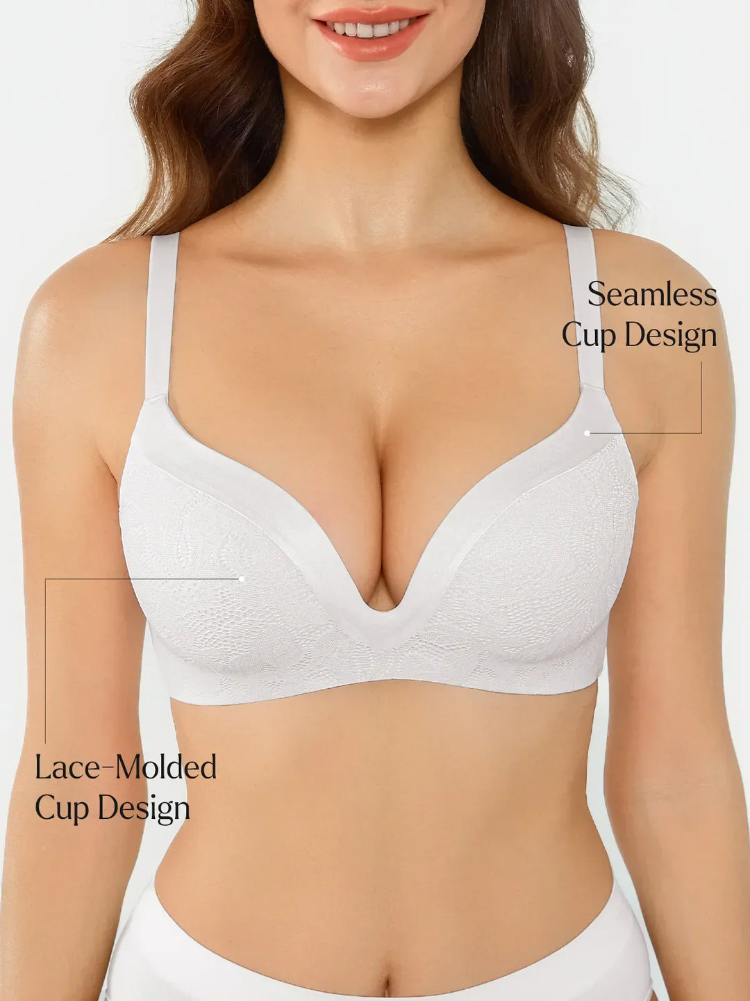 Lace Full Coverage Comfort Sculpting Plunge Bra - Modefluss
