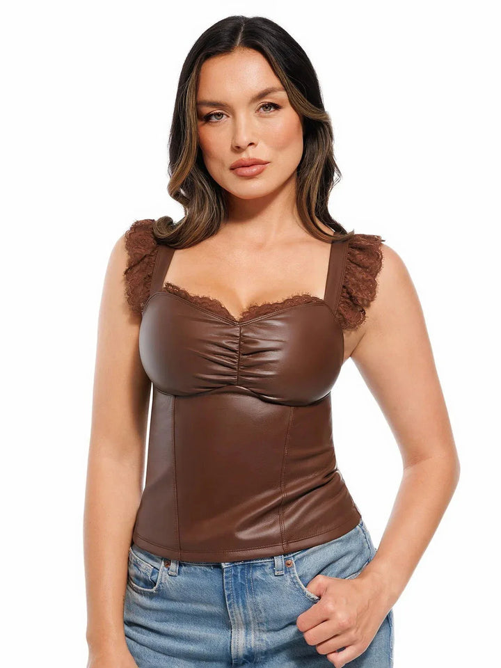 Lace Trim Sculpting Camisole Top - Modefluss