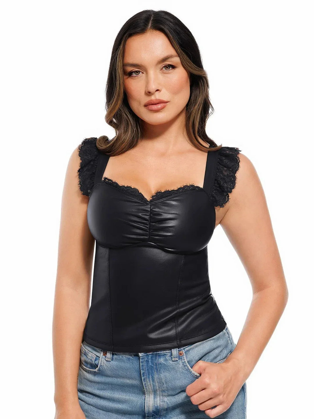 Lace Trim Sculpting Camisole Top - Modefluss