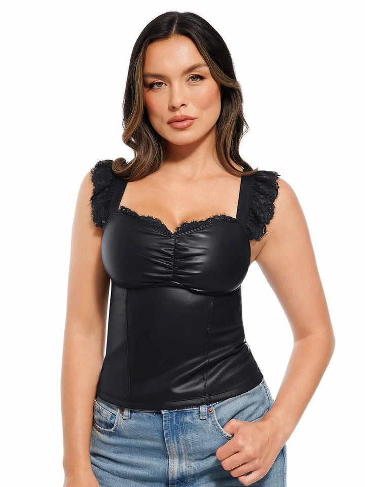 Lace Trim Sculpting Camisole Top - Modefluss